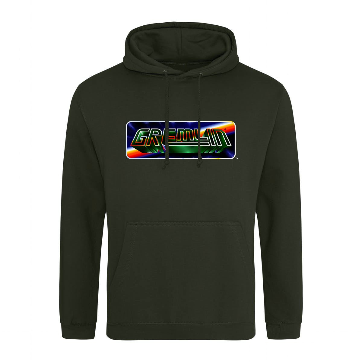 Gremlin Graphics Retro Gaming Hoodie Hoodie Seven Squared Small 36" Chest Combat Green 