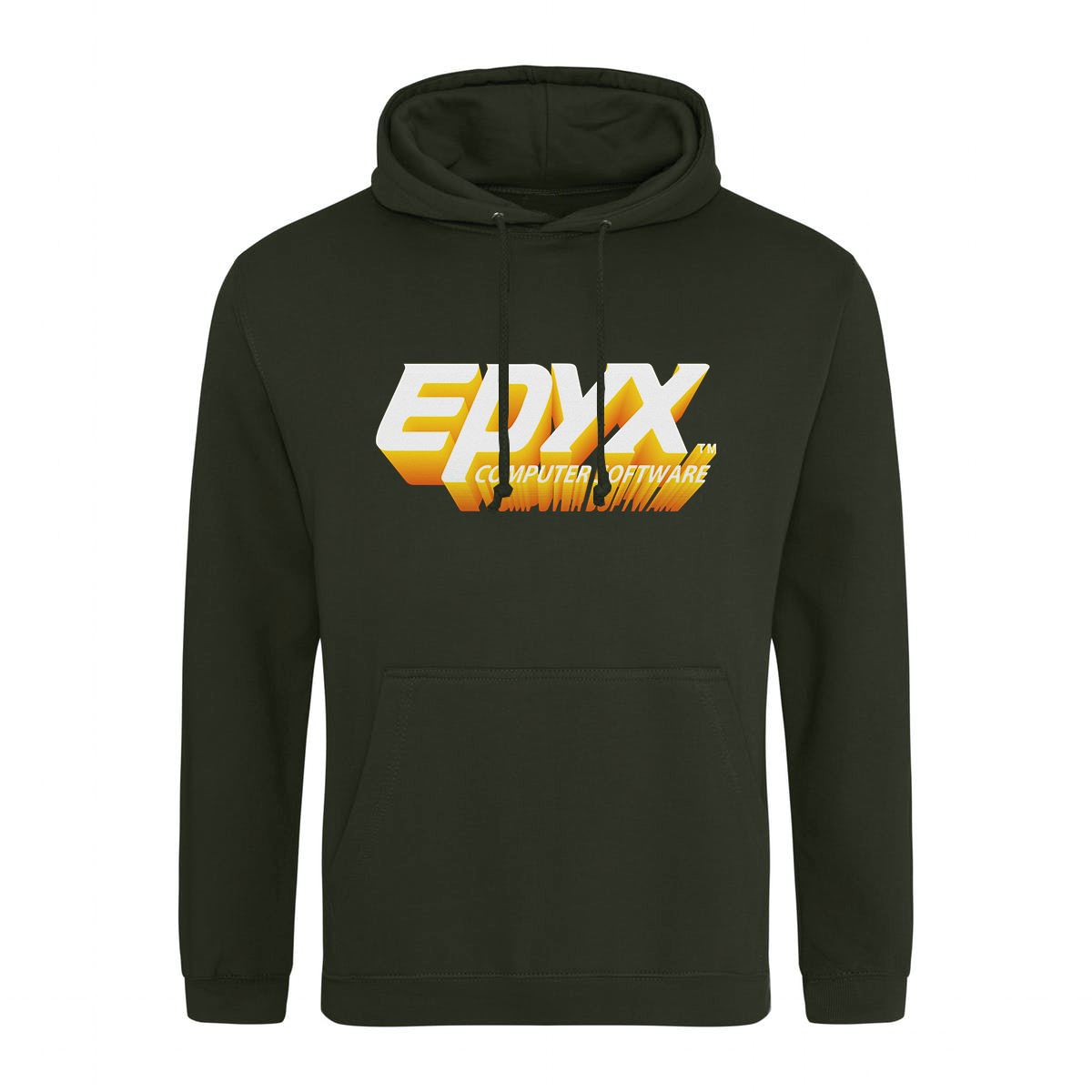 Epyx Computer Software Retro Gaming Hoodie Hoodie Seven Squared Small 36" Chest Combat Green 