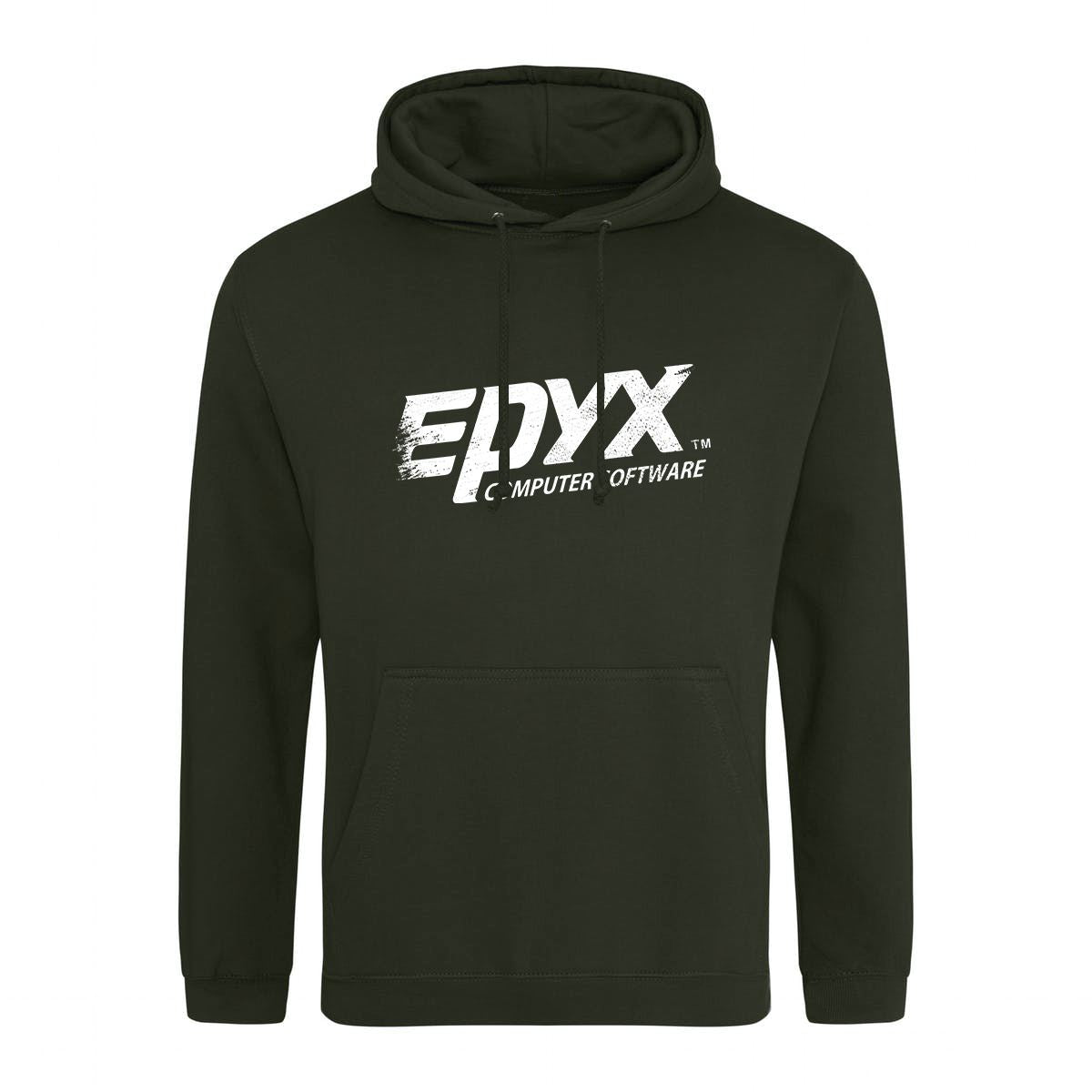 Epyx Logo Retro Gaming Hoodie Hoodie Seven Squared Small 36" Chest Combat Green 