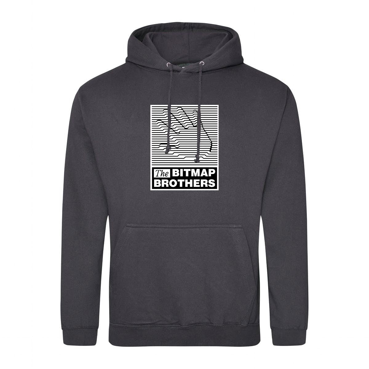 Bitmap Brothers Chest Logo Retro Gaming Hoodie Hoodie Seven Squared Small 36" Chest Storm Grey 