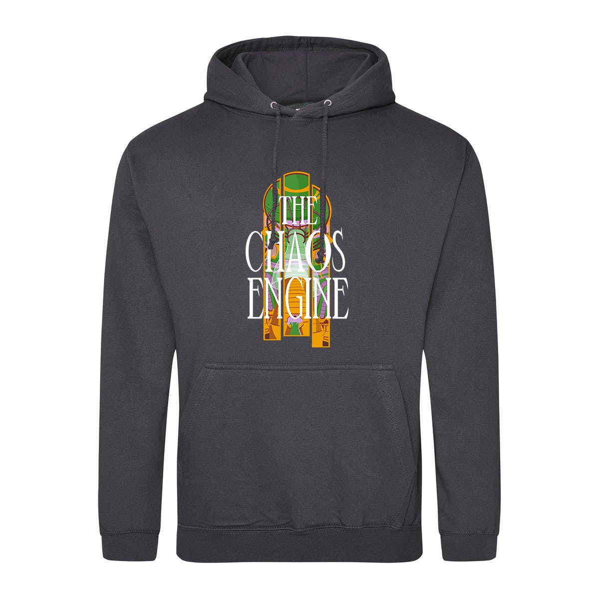 Chaos Engine Retro Gaming Hoodie Hoodie Seven Squared Small 36" Chest Storm Grey 