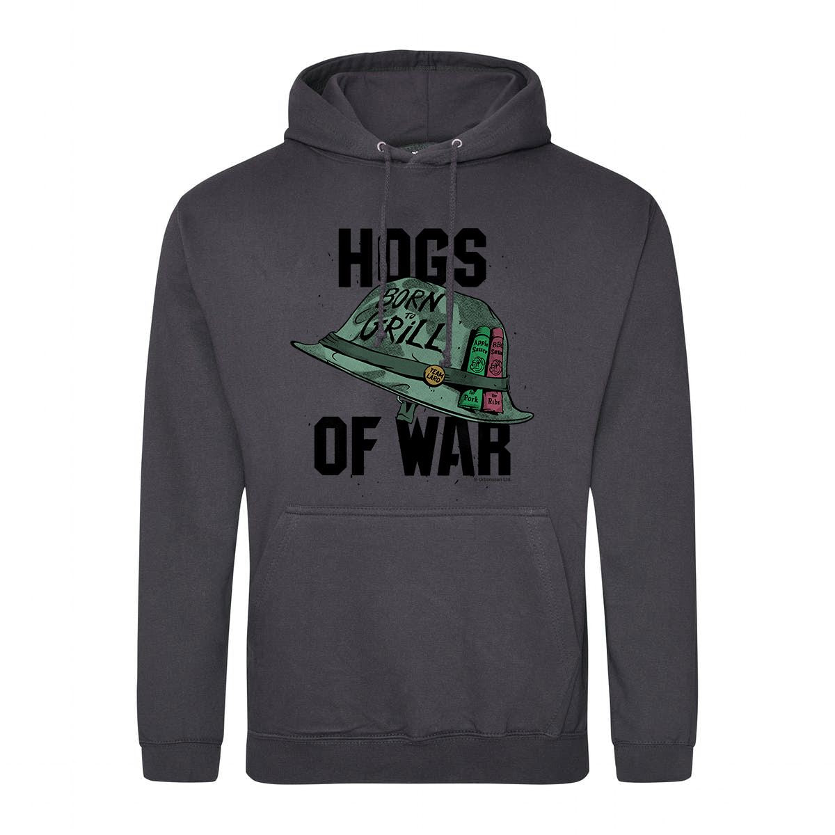 Hogs Of War Retro Gaming Hoodie Hoodie Seven Squared Small 36" Chest Storm Grey 