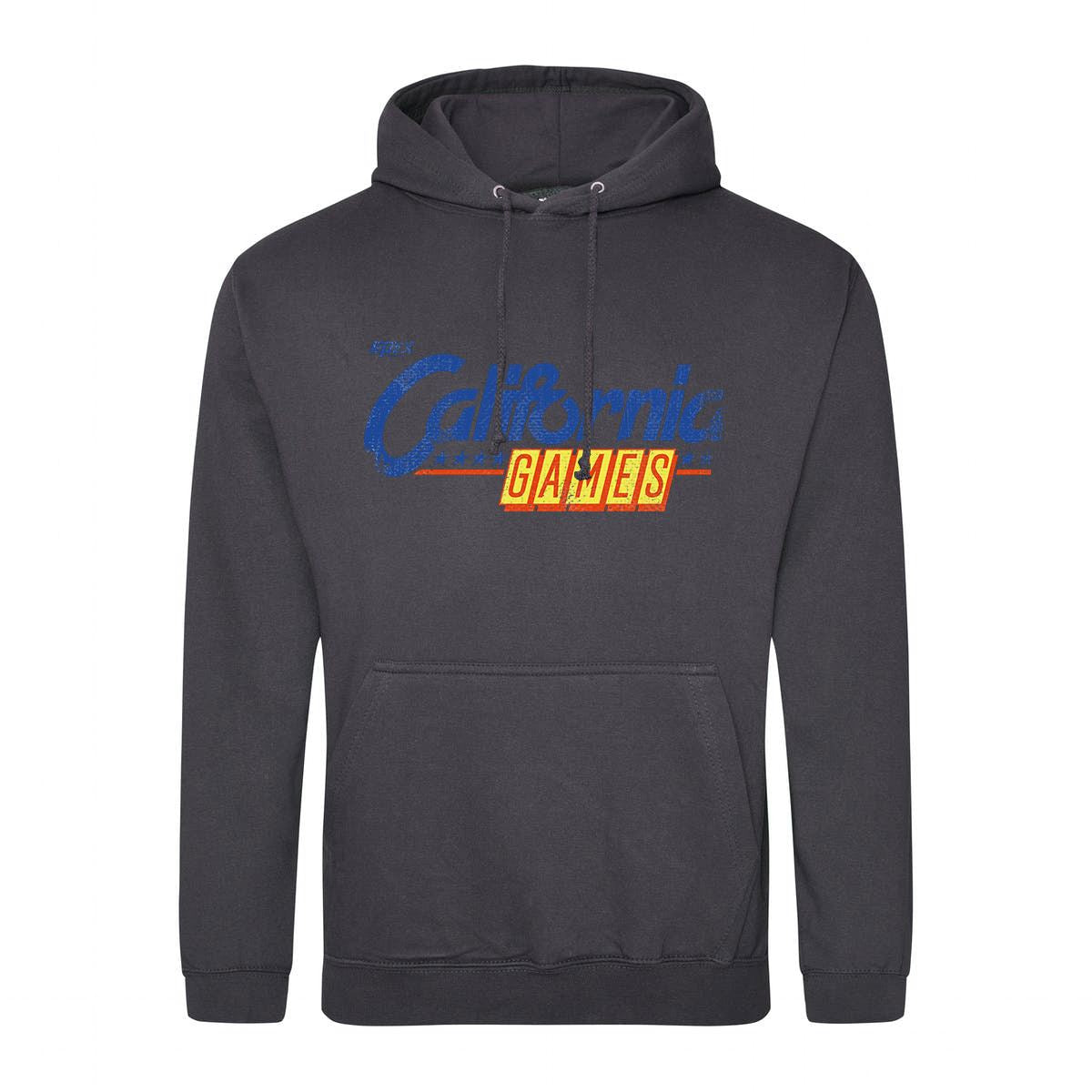California Games Logo Retro Gaming Hoodie Hoodie Seven Squared Small 36" Chest Storm Grey 