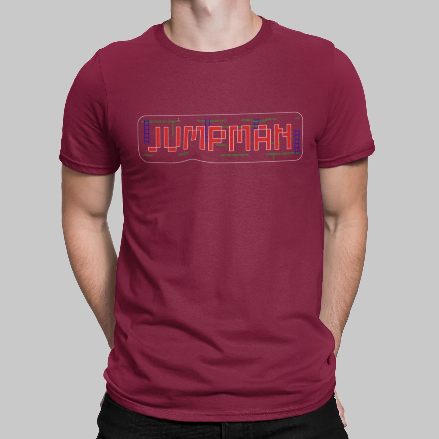 Jumpman Retro Gaming T-Shirt T-Shirt Seven Squared Small 34-36" Cardinal Red 