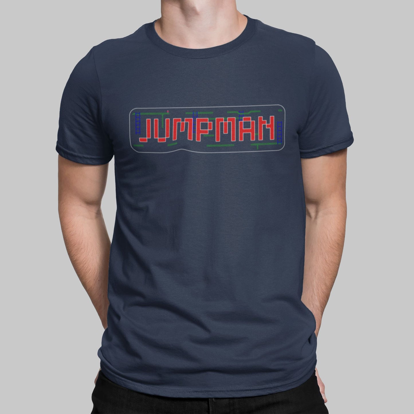 Jumpman Retro Gaming T-Shirt T-Shirt Seven Squared Small 34-36" Navy 