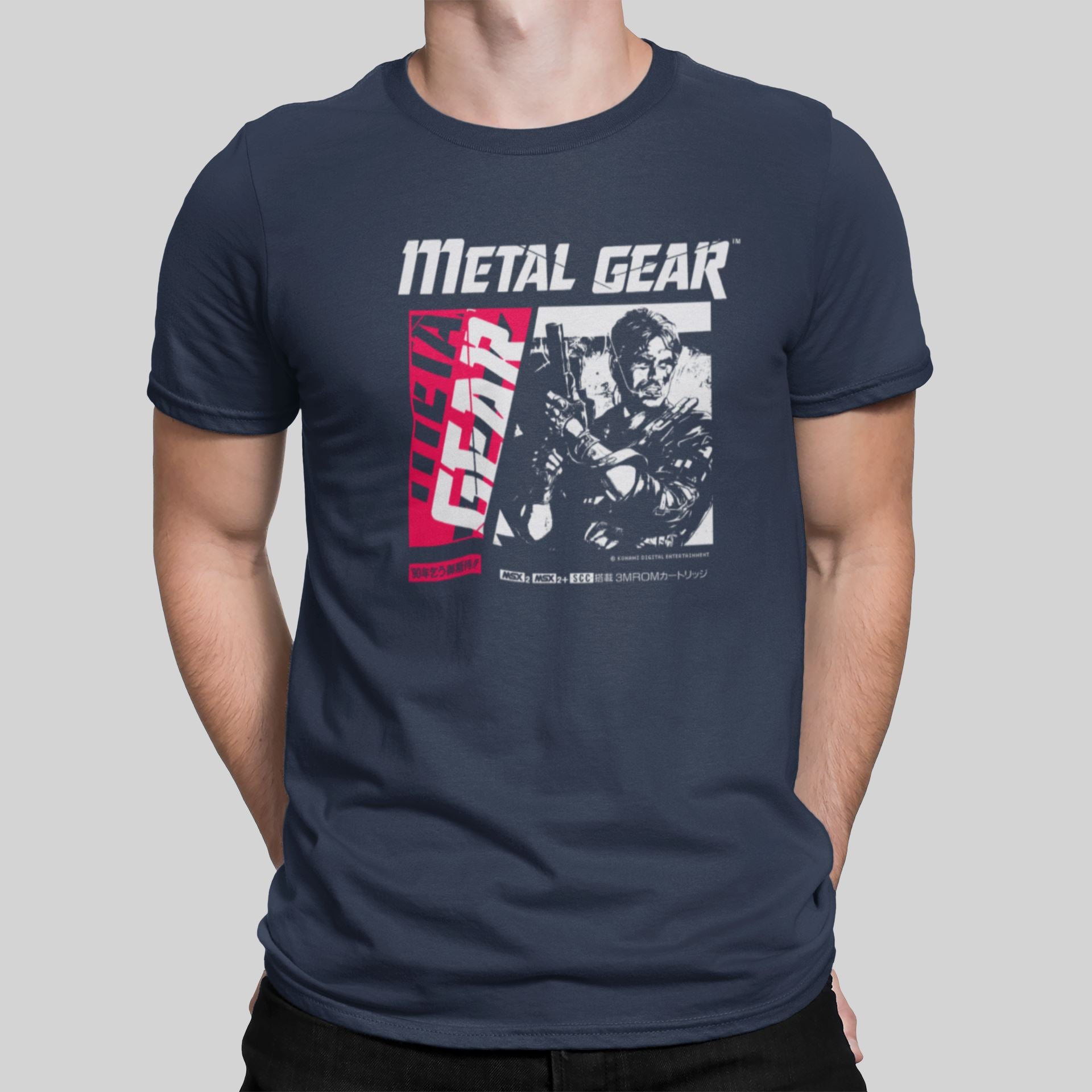 Metal Gear Retro Gaming T-Shirt T-Shirt Seven Squared Small 34-36" Navy 