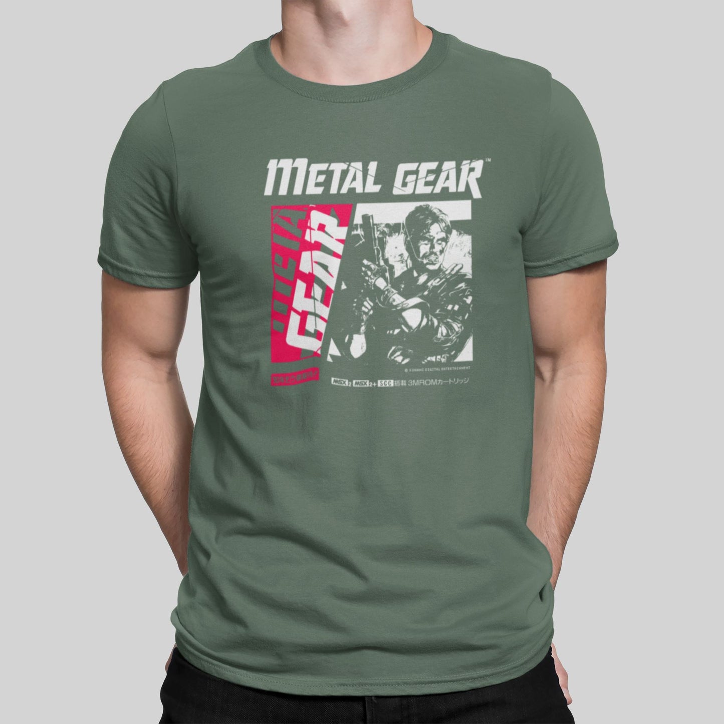 Metal Gear Retro Gaming T-Shirt T-Shirt Seven Squared Small 34-36" Military Green 