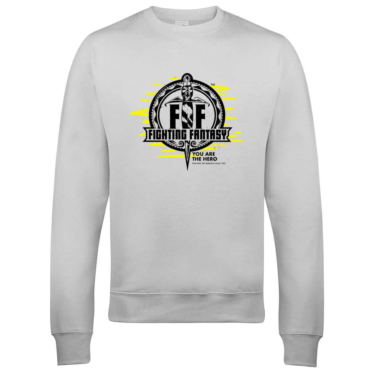 Fighting Fantasy Logo | Retro Gaming Sweatshirt Sweatshirt Seven Squared Small Ash 