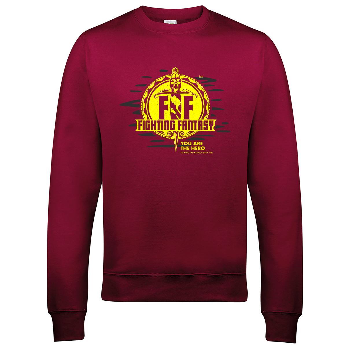 Fighting Fantasy Logo | Retro Gaming Sweatshirt Sweatshirt Seven Squared Small Burgundy 