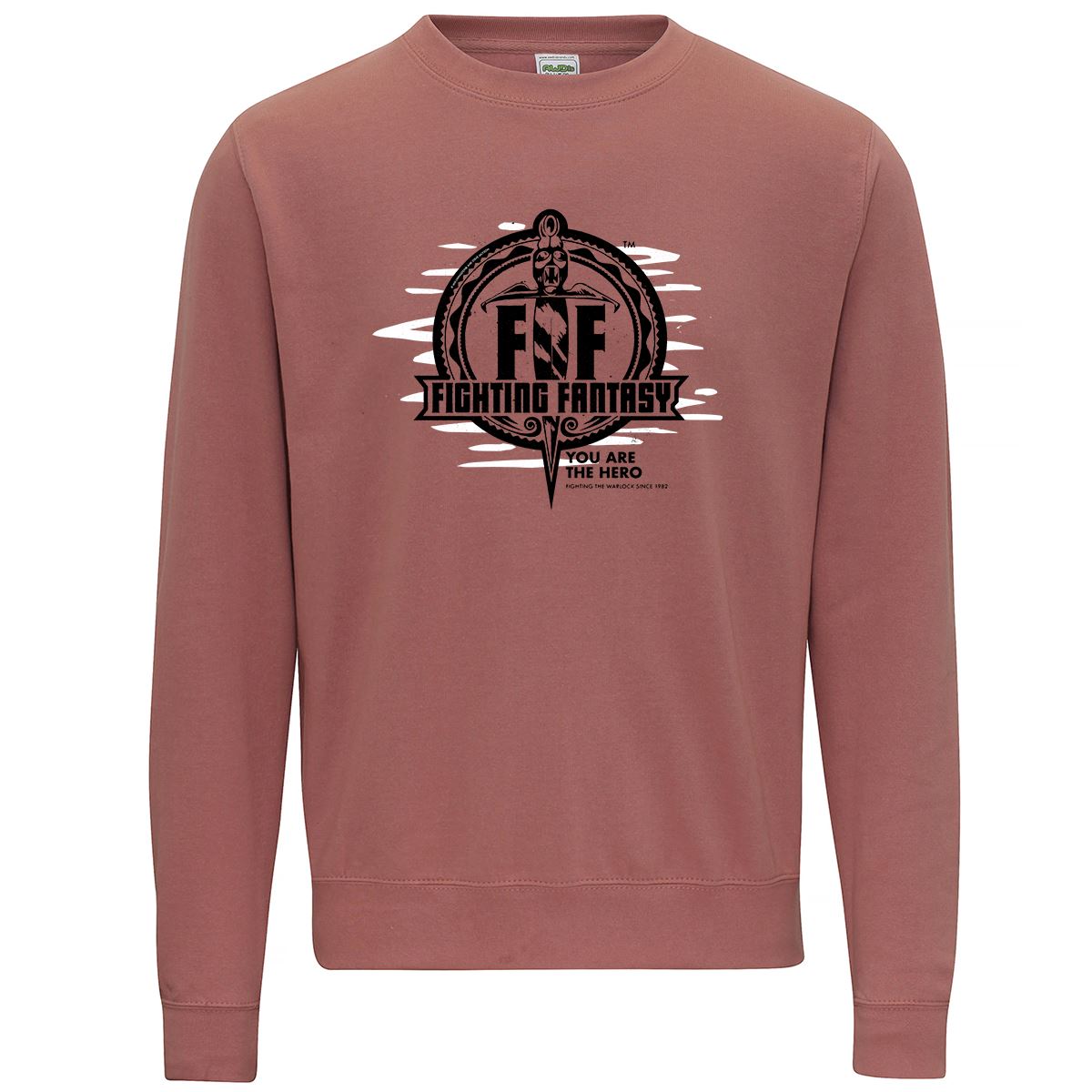 Fighting Fantasy Logo | Retro Gaming Sweatshirt Sweatshirt Seven Squared Small Dusty Pink 