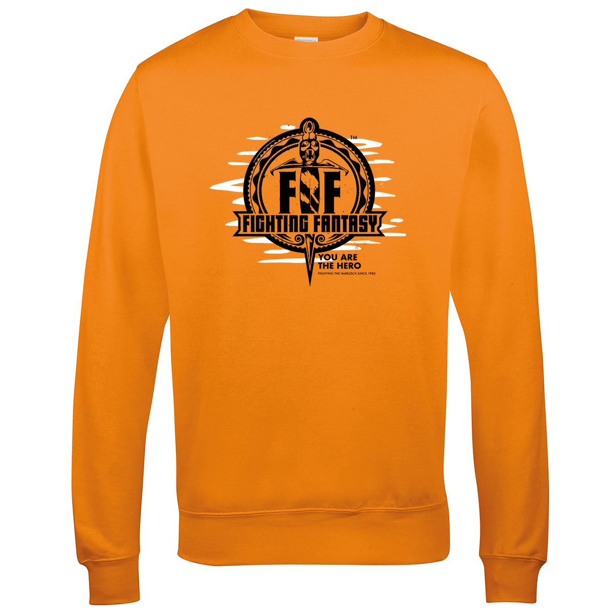 Fighting Fantasy Logo | Retro Gaming Sweatshirt Sweatshirt Seven Squared Small Orange Crush 