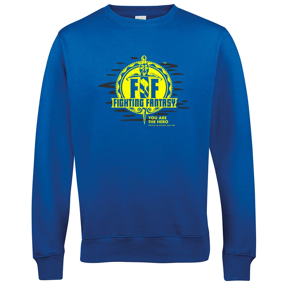 Fighting Fantasy Logo | Retro Gaming Sweatshirt Sweatshirt Seven Squared Small Royal Blue 