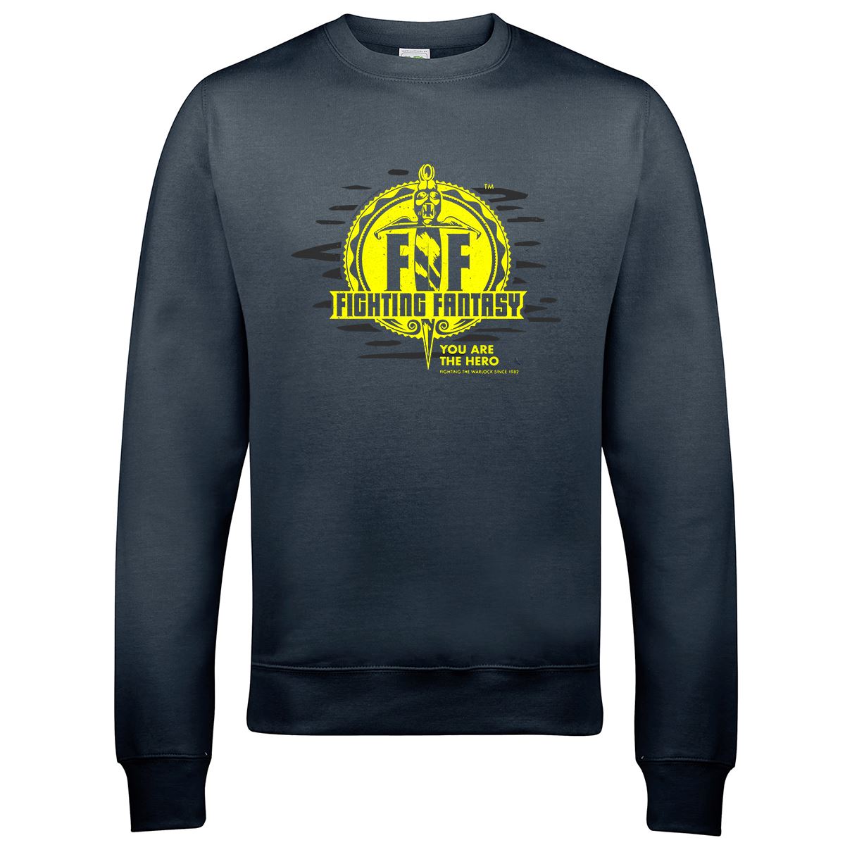 Fighting Fantasy Logo | Retro Gaming Sweatshirt Sweatshirt Seven Squared Small Storm Grey 
