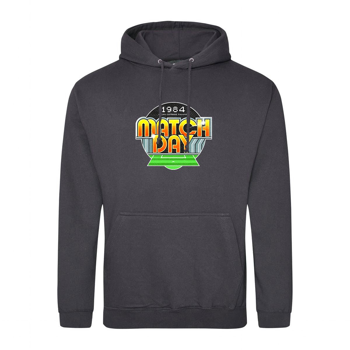 Matchday Retro Gaming Hoodie Hoodie Seven Squared Small 36" Chest Storm Grey 