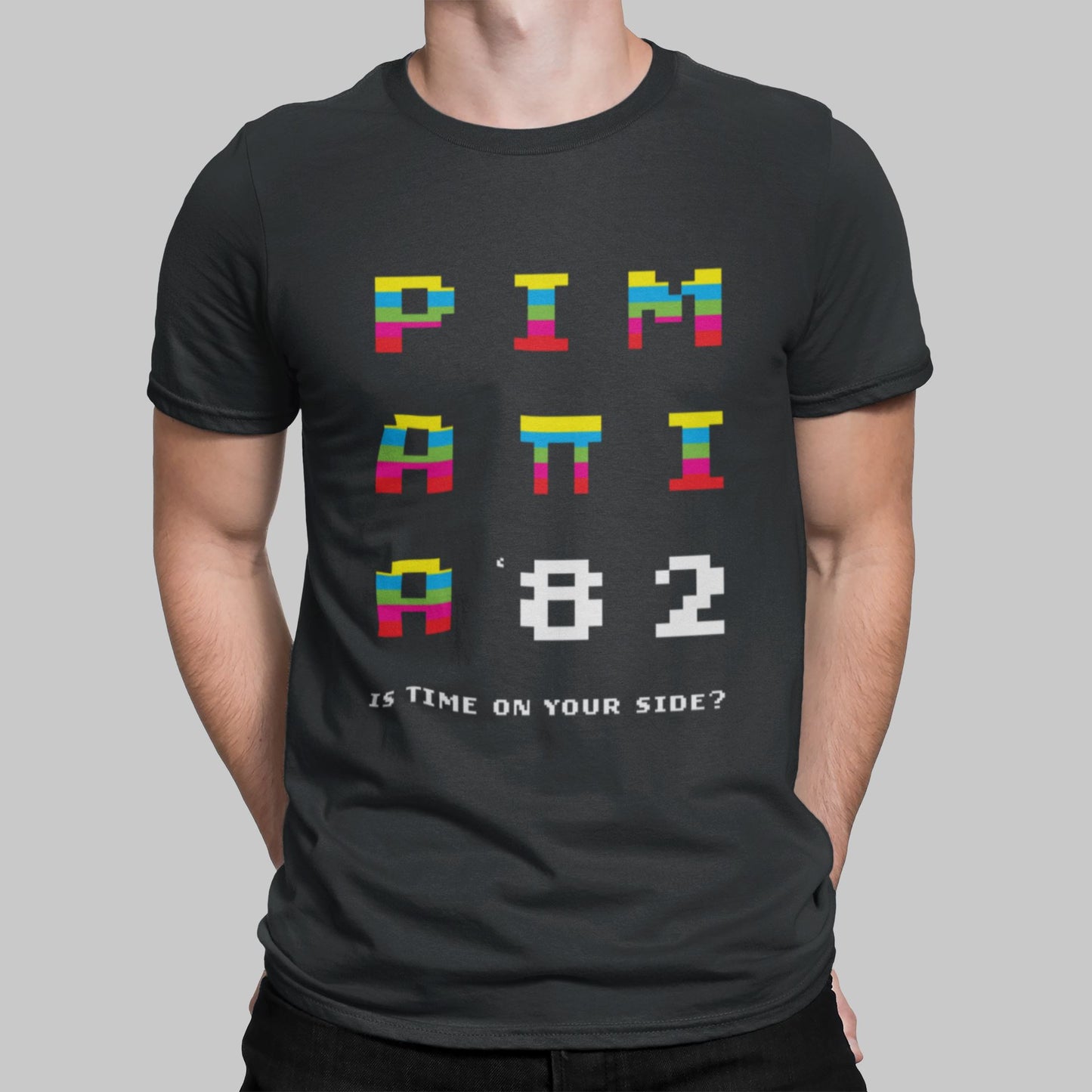 Pimania 82 Retro Gaming T-Shirt T-Shirt Seven Squared Small 34-36" Black 