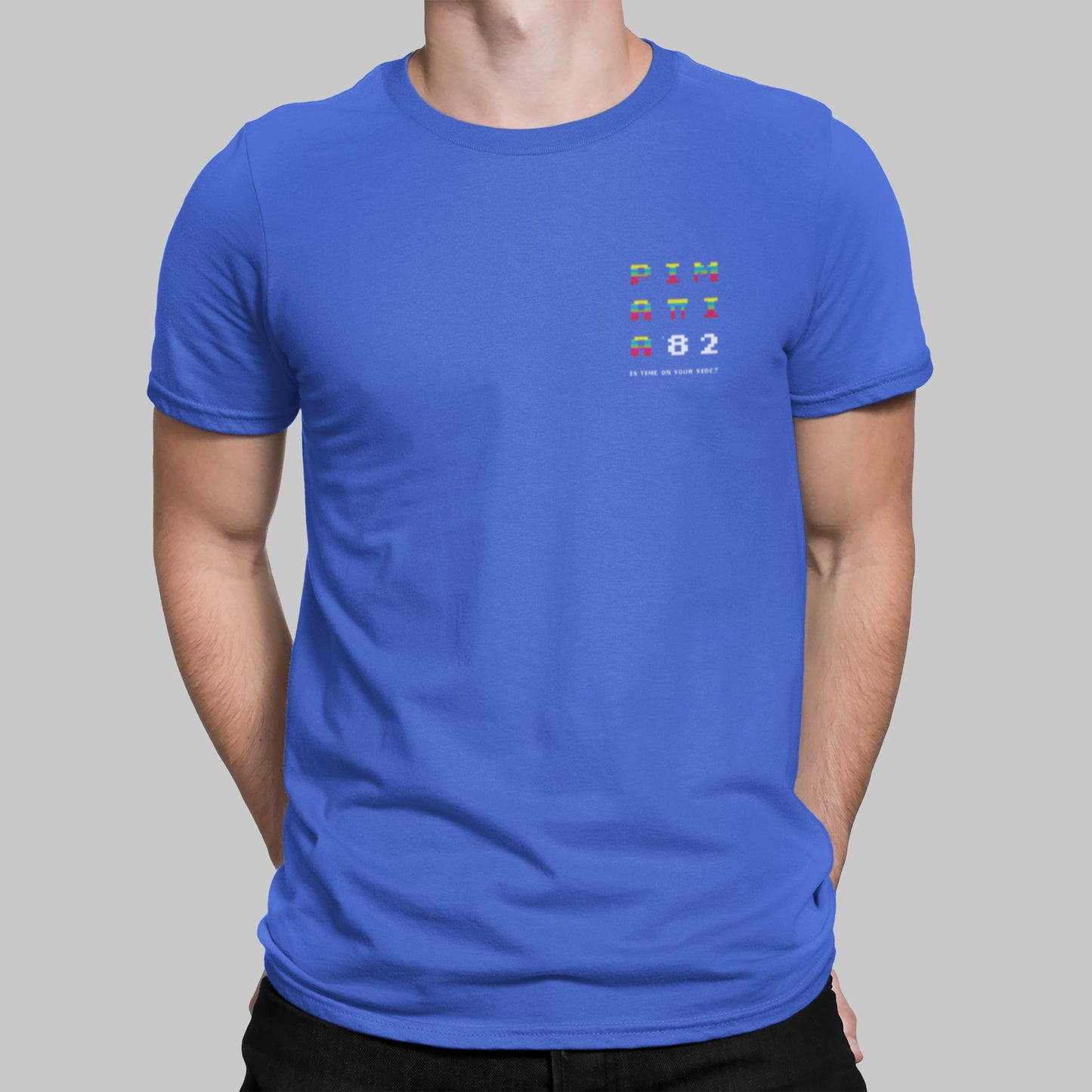 Pimania 82 Pocket Print Retro Gaming T-Shirt T-Shirt Seven Squared Small 34-36" Royal Blue 