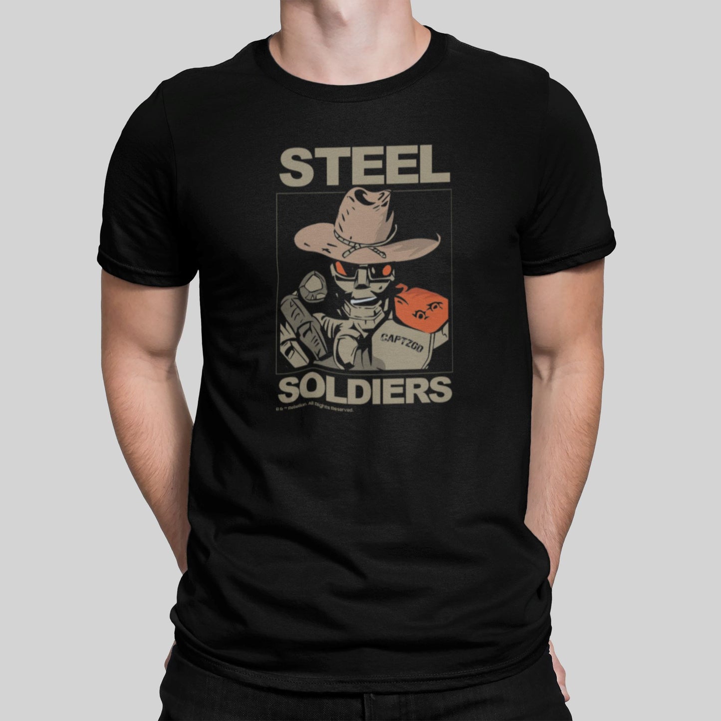 Z: Steel Soldiers Retro Gaming T-Shirt T-Shirt Seven Squared Small 34-36" Black 