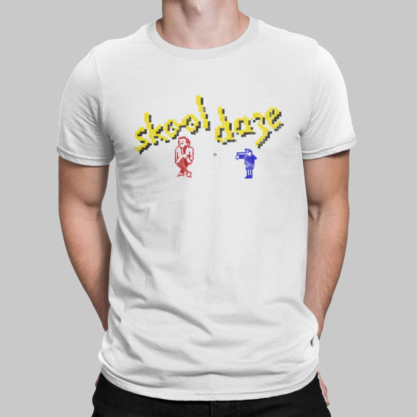 Skool Daze Logo Retro Gaming T-Shirt T-Shirt Seven Squared Small 34-36" White 