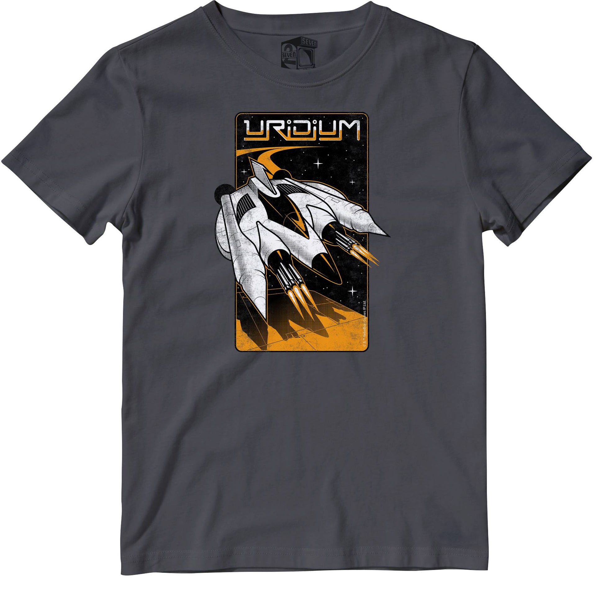 Uridium Retro Gaming T-Shirt T-Shirt Seven Squared Small 34-36" Charcoal 