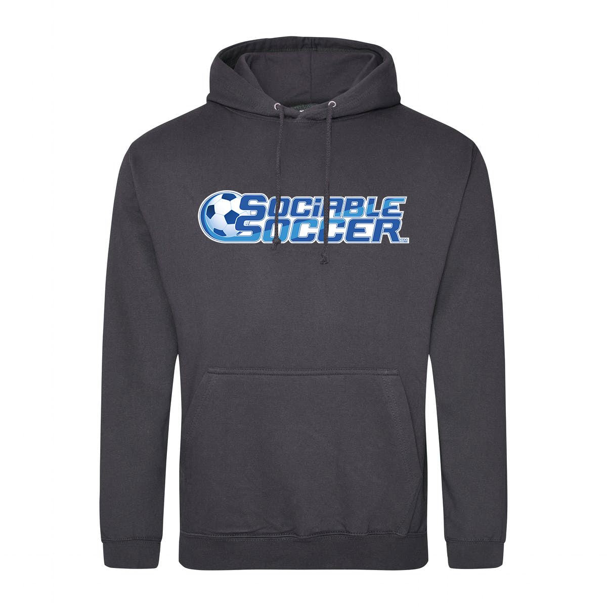 Sociable Soccer Retro Gaming Hoodie Hoodie Seven Squared Small 36" Chest Storm Grey 