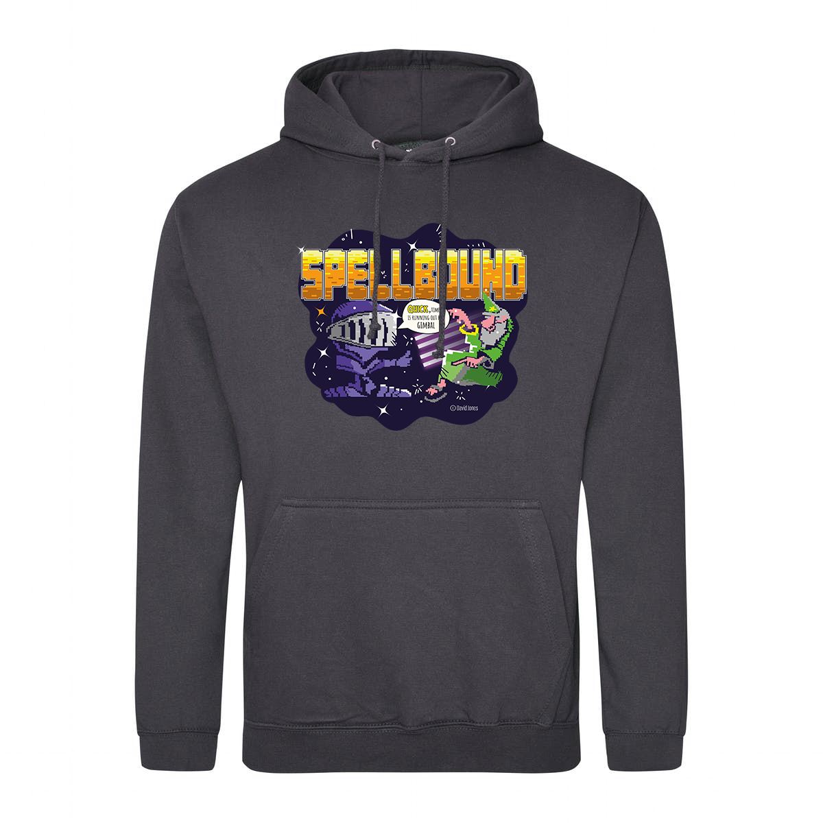 Spellbound Retro Gaming Hoodie Hoodie Seven Squared Small 36" Chest Storm Grey 