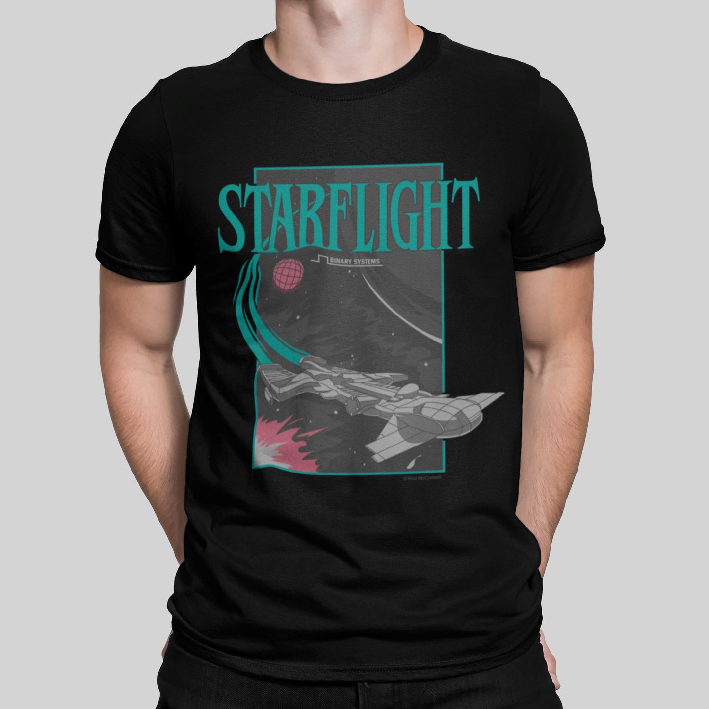 Starflight Retro Gaming T-Shirt T-Shirt Seven Squared Small 34-36" Black 