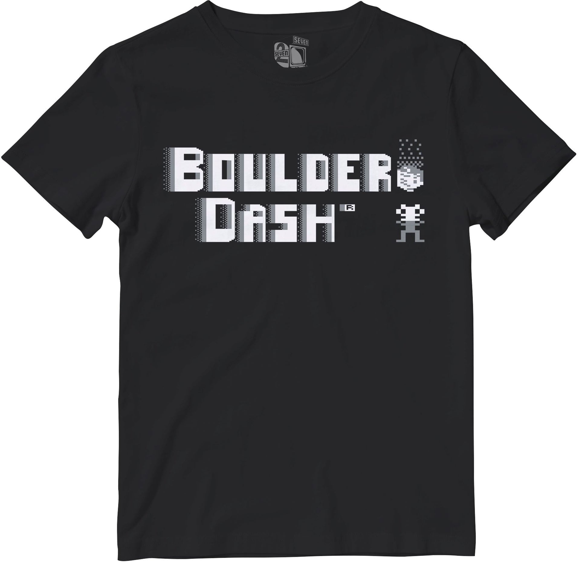 Boulder Dash Black Retro Gaming T-Shirt T-Shirt Seven Squared 