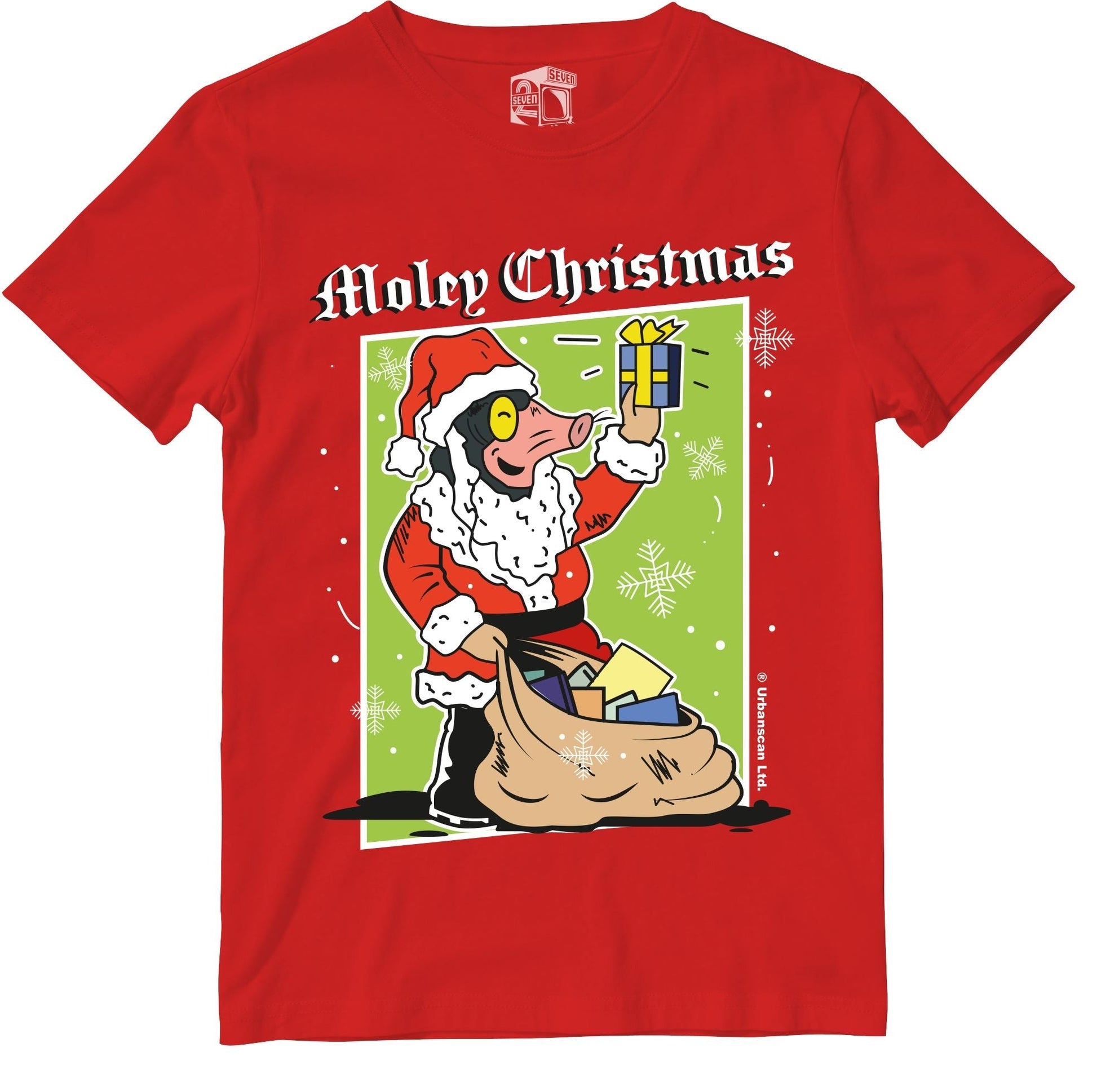 Moley Christmas Limited Edition Retro Gaming Kids T-Shirt Kids T-Shirt Seven Squared 3-4 Years Red 
