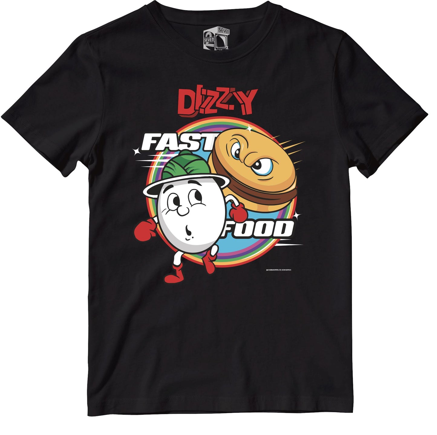 Dizzy Fast Food Retro Gaming T-Shirt (SIOW Edition) T-Shirt Seven Squared Small 34-36" Black 
