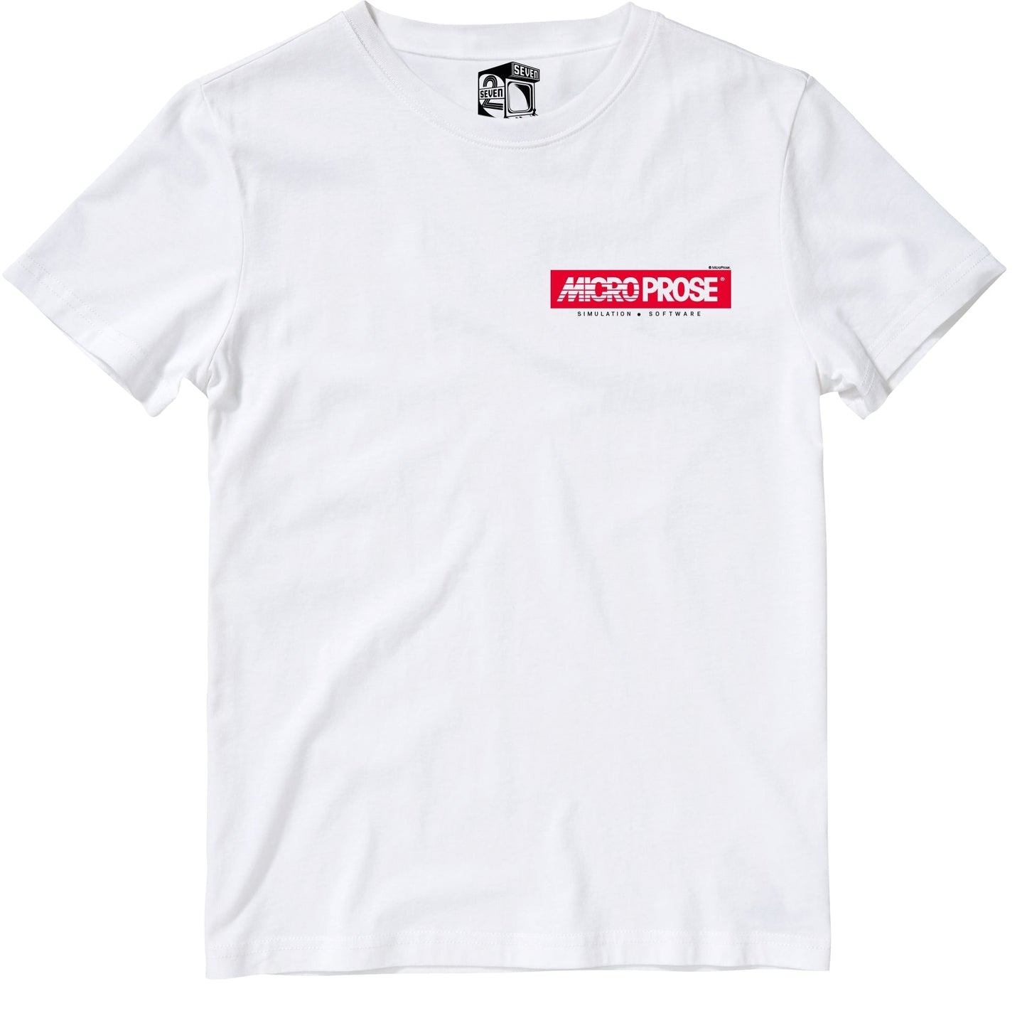 Microprose Pocket Logo Retro Gaming Kids T-Shirt Kids T-Shirt Seven Squared 3-4 Years White 