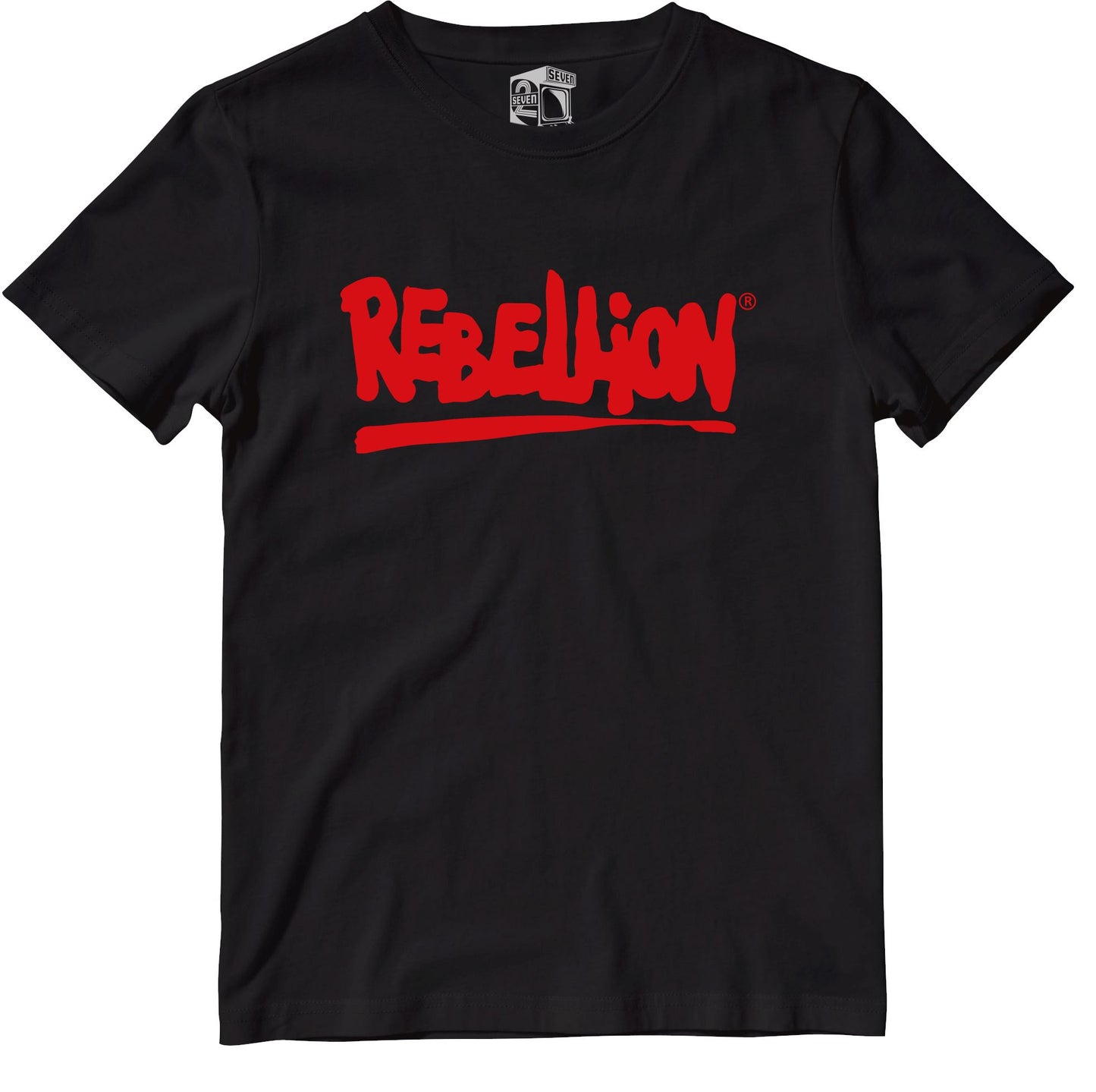 Rebellion Logo Retro Gaming T-Shirt T-Shirt Seven Squared Small 34-36" Black 