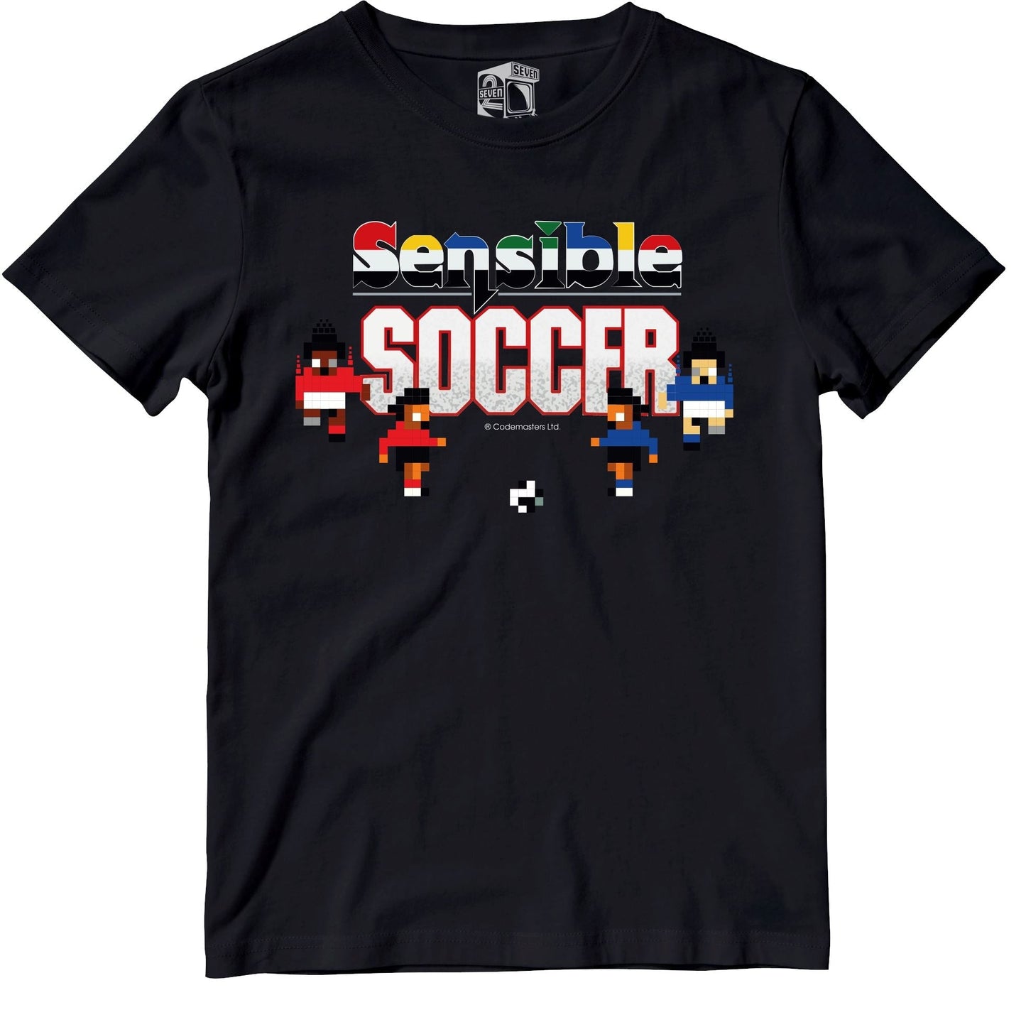 Sensible Soccer Coloured Logo Match Play Retro Gaming Kids T-Shirt (SIOW Edition) Kids T-Shirt Seven Squared 3-4 Years Black 