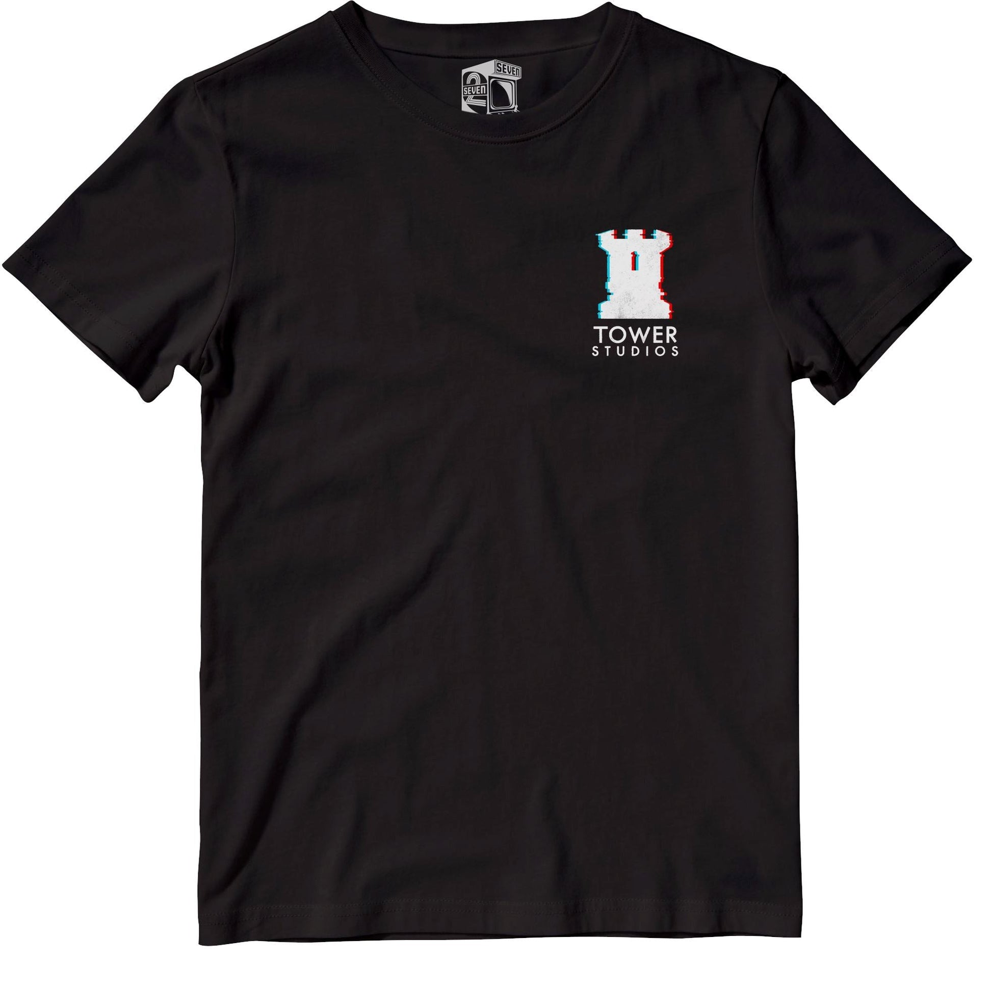 TOWER Studios (Pocket logo) Retro Gaming Kids T-Shirt Kids T-Shirt Seven Squared 3-4 Years Black 