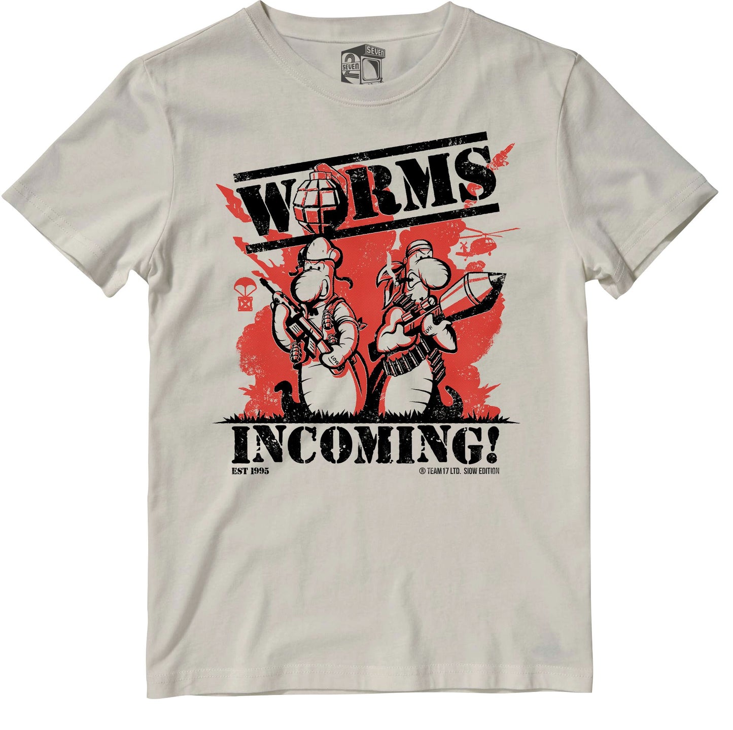 WORMS Incoming Retro Gaming T-Shirt (SIOW Edition) T-Shirt Seven Squared 