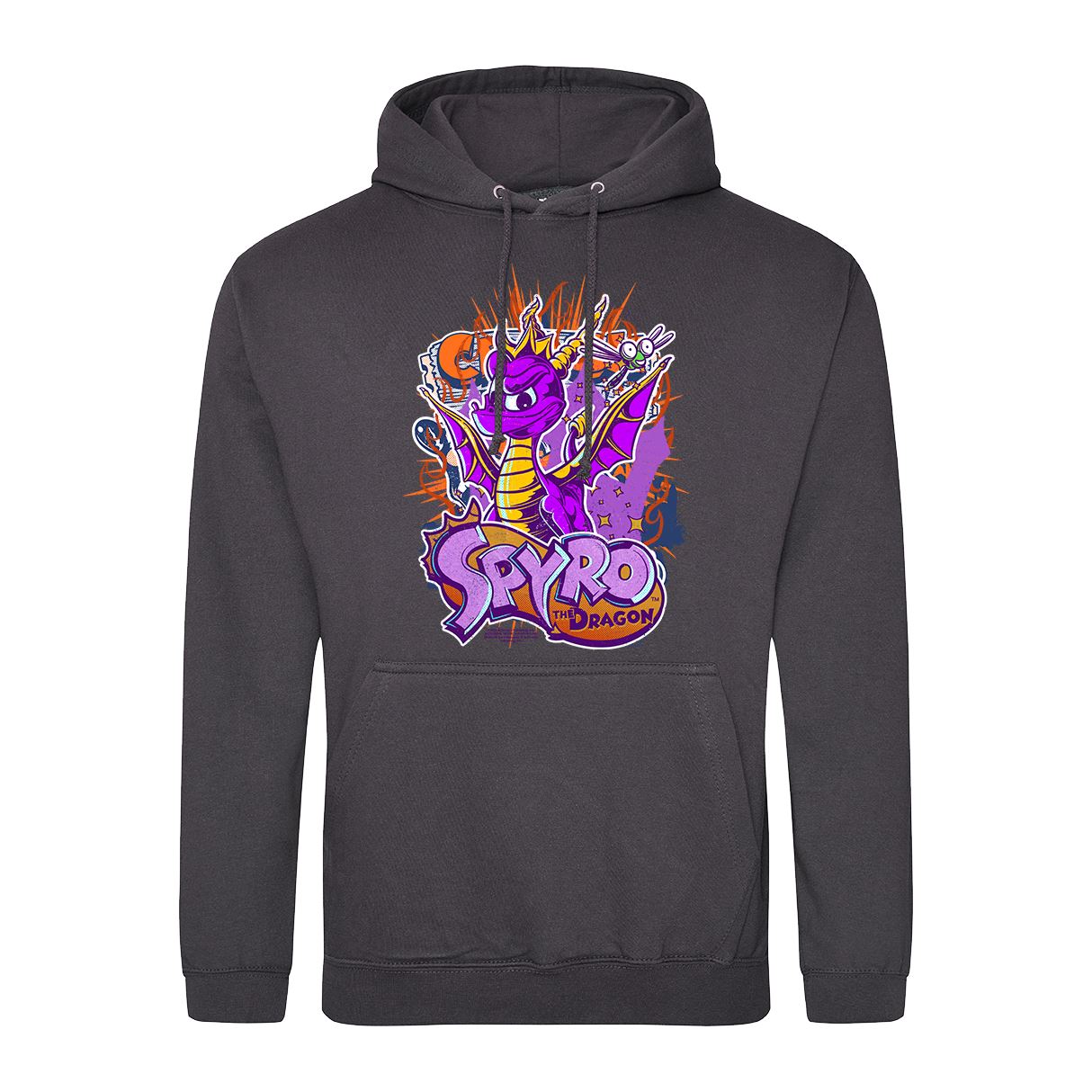 Spyro The Dragon Retro Gaming Hoodie Hoodie Seven Squared Small 36" Chest Storm Grey 