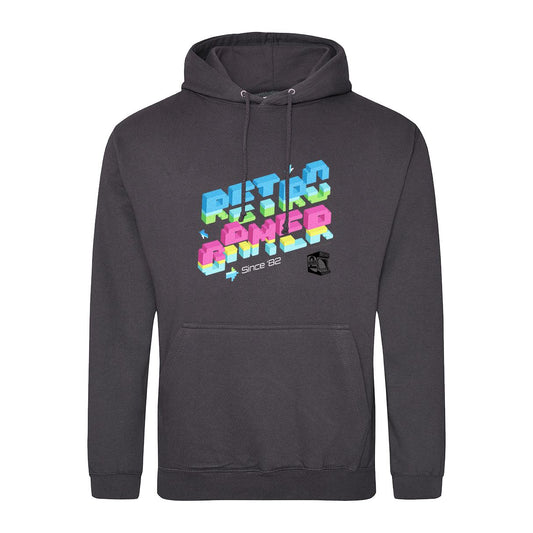 Retro Gamer Since '82 Hoodie Hoodie Seven Squared Small 36" Chest Storm Grey 