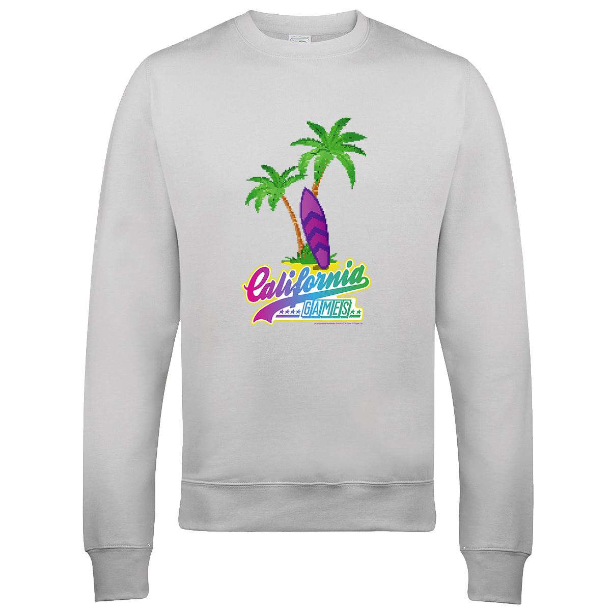 California Games Palm Retro Gaming Sweatshirt Sweatshirt Seven Squared Small Ash 