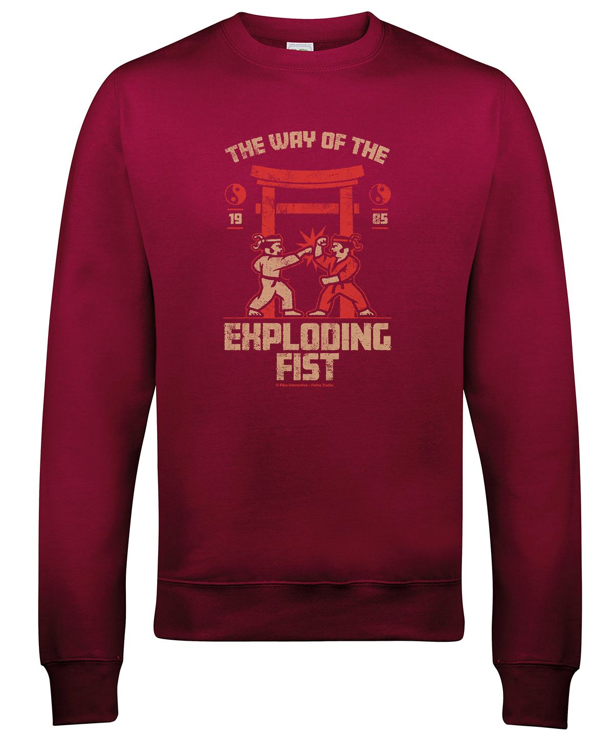 Way Of The Exploding Fist Retro Gaming Sweatshirt Sweatshirt Seven Squared Small Burgundy 