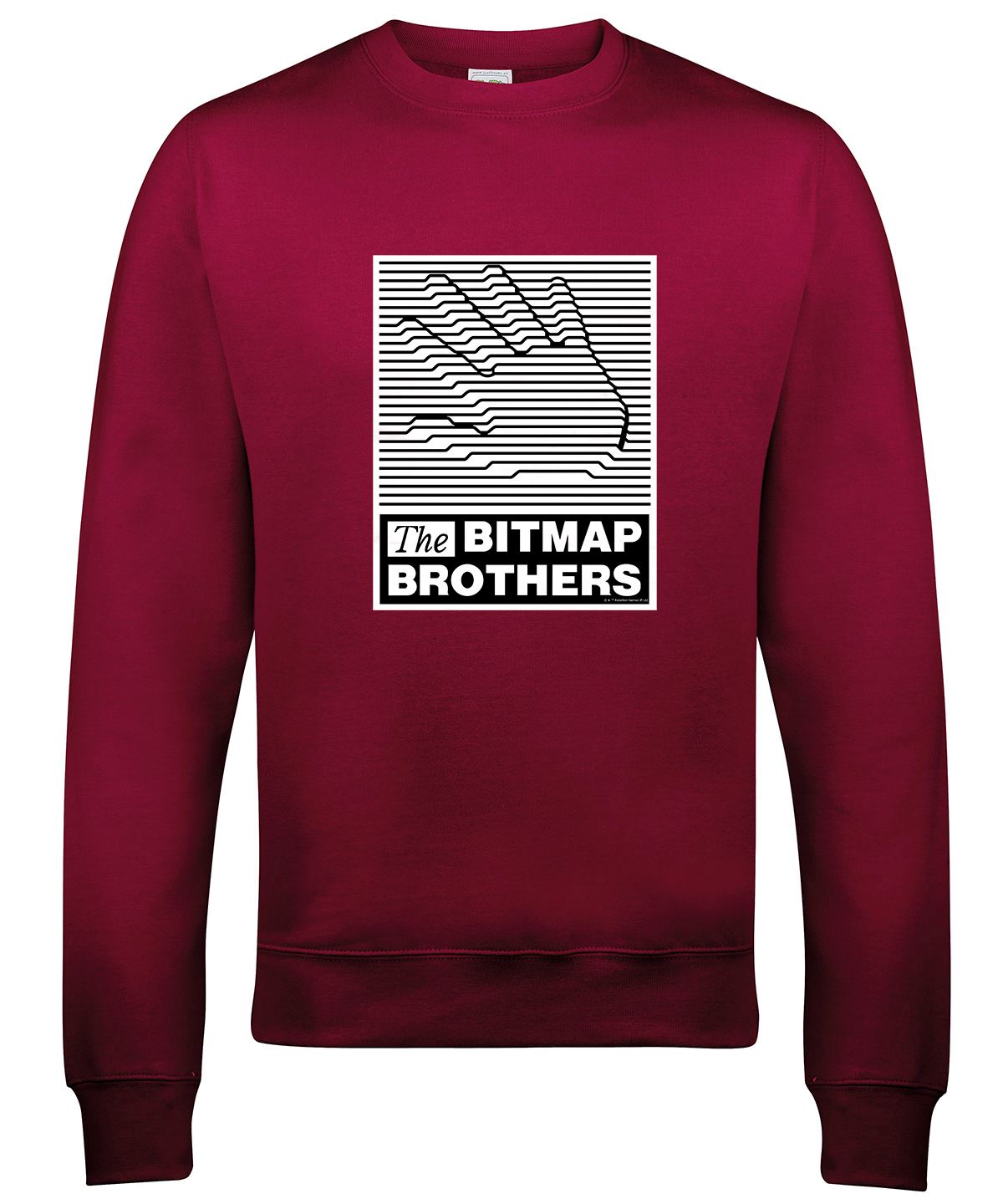 Bitmap Brothers Retro Gaming Sweatshirt Sweatshirt Seven Squared Small Burgundy 
