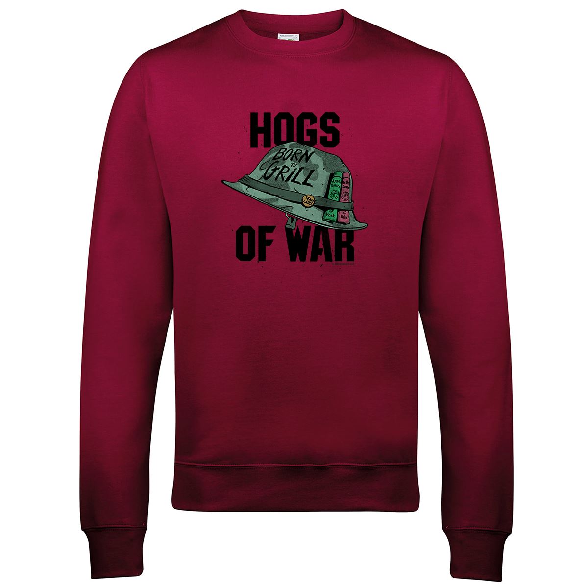 Hogs Of War Retro Gaming Sweatshirt Sweatshirt Seven Squared Small Burgundy 
