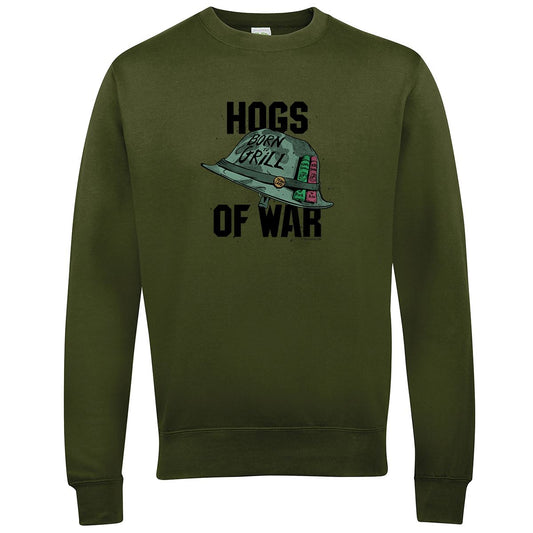 Hogs Of War Retro Gaming Sweatshirt Sweatshirt Seven Squared Small Olive Green 