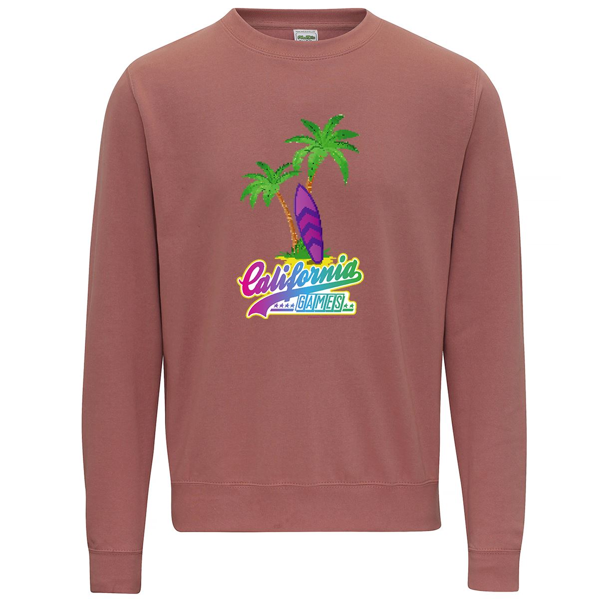 California Games Palm Retro Gaming Sweatshirt Sweatshirt Seven Squared Small Dusty Pink 