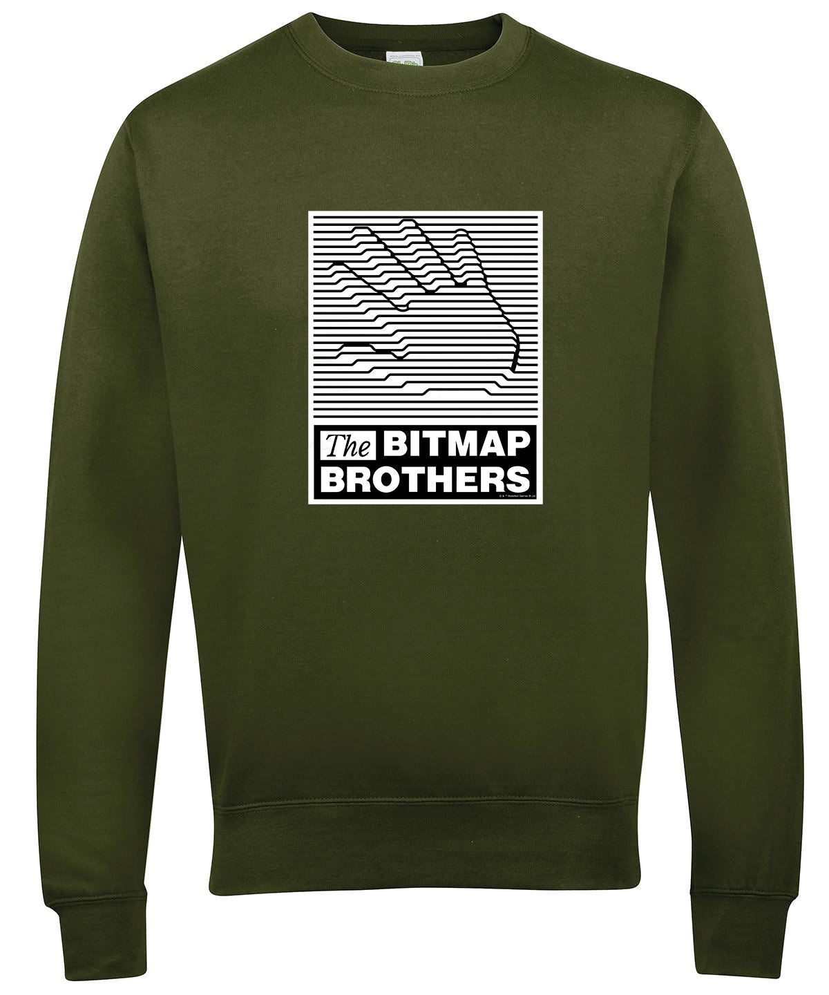 Bitmap Brothers Retro Gaming Sweatshirt Sweatshirt Seven Squared Small Olive Green 