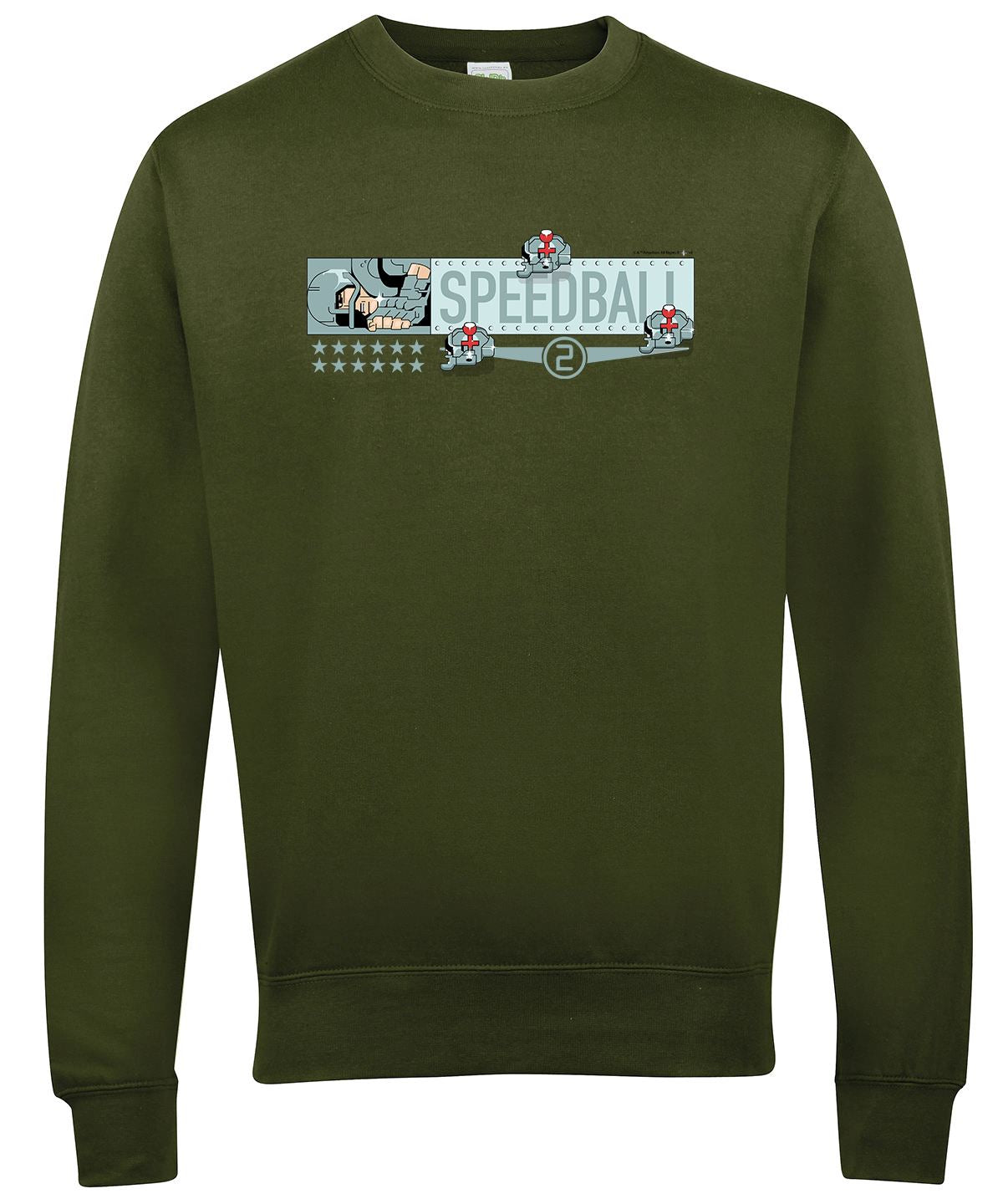 Speedball 2 Ice Cream Ice Cream Retro Gaming Sweatshirt Sweatshirt Seven Squared Small Olive Green 