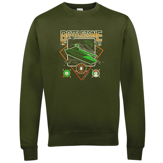 Battlezone Retro Gaming Sweatshirt Sweatshirt Seven Squared Small Olive Green 