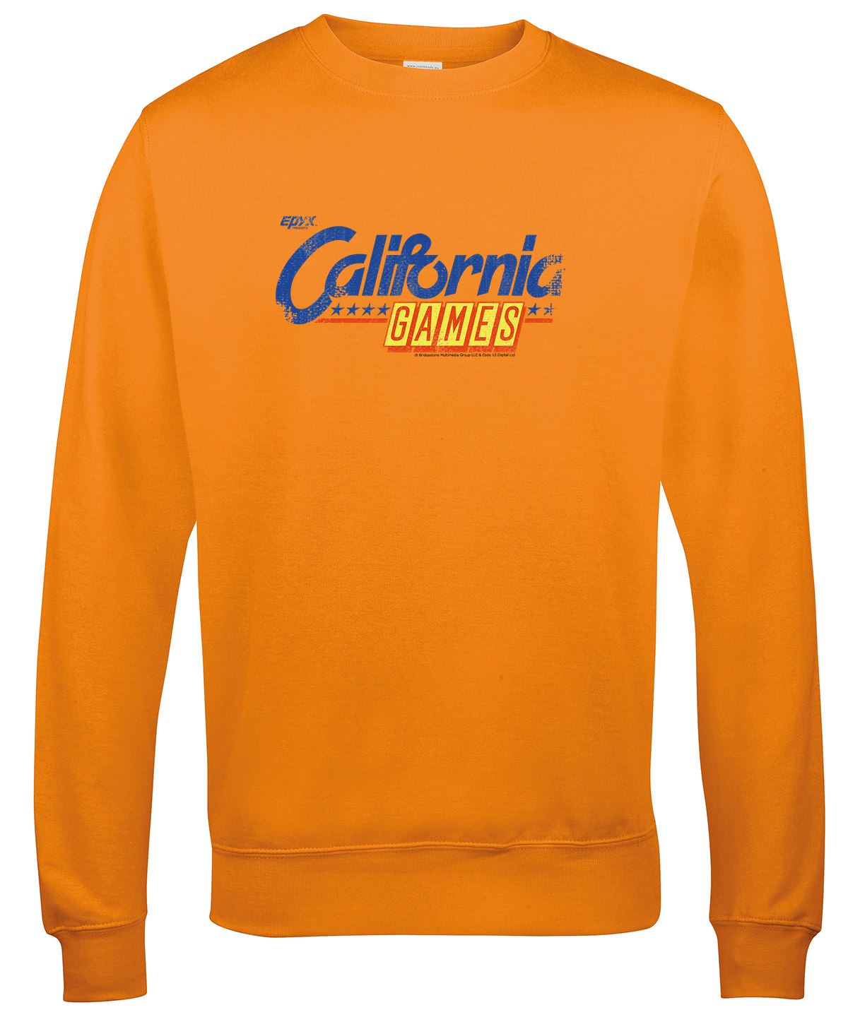 California Games Retro Gaming Sweatshirt Sweatshirt Seven Squared Small Orange Crush 