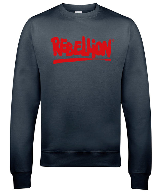 Rebellion Logo Retro Gaming Sweatshirt Sweatshirt Seven Squared Small Storm Grey 