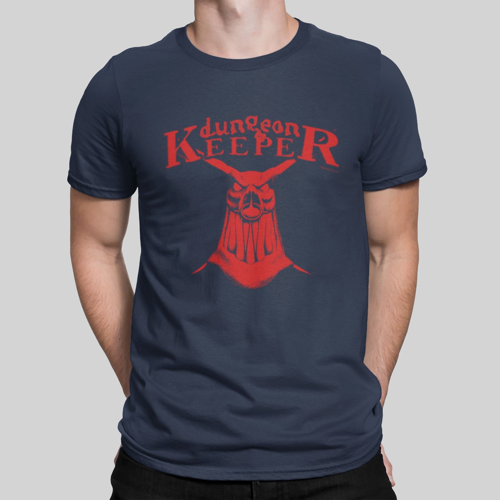 Dungeon Keeper Retro Gaming T-Shirt SIOW Edition T-Shirt Seven Squared Small 34-36" Navy Blue 