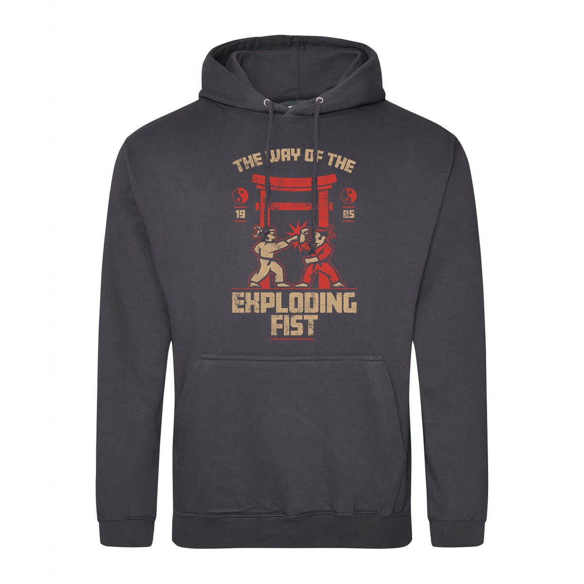 The Way Of The Exploding Fist Retro Gaming Hoodie Hoodie Seven Squared Small 36" Chest Storm Grey 