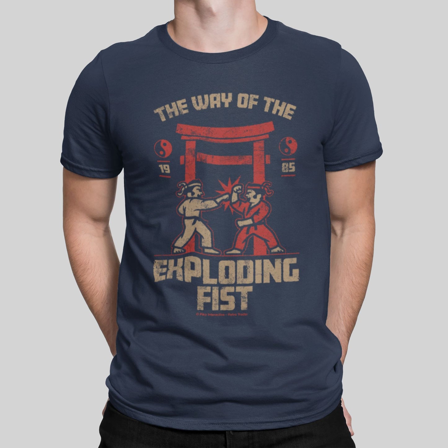 Way Of The Exploding Fist Retro Gaming T-Shirt T-Shirt Seven Squared Small 34-36" Navy 